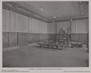 The Council Chamber shortly after completion in 1917.