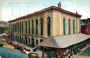 The first City Hall at Market Square.