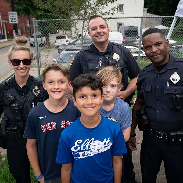 Officers with kids