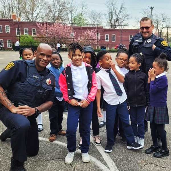 Officers with kids